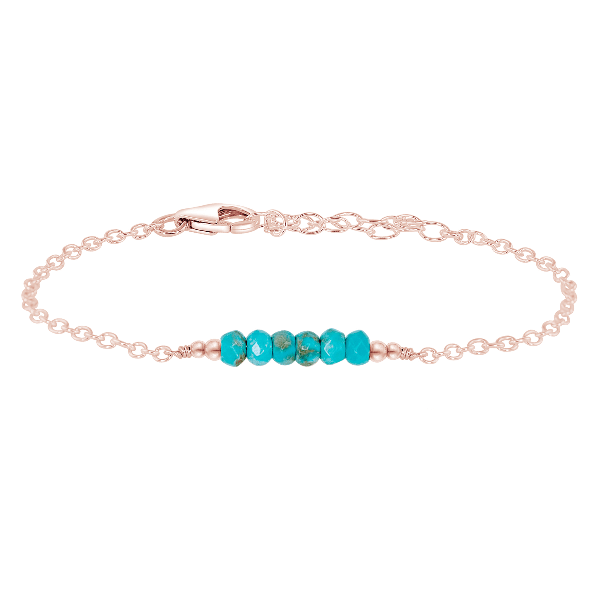 Sparkling Turquoise Gemstone Faceted Bead Bar Bracelet for Women - Handmade Boho Chic Jewelry for Casual Wear, Parties & Gifts