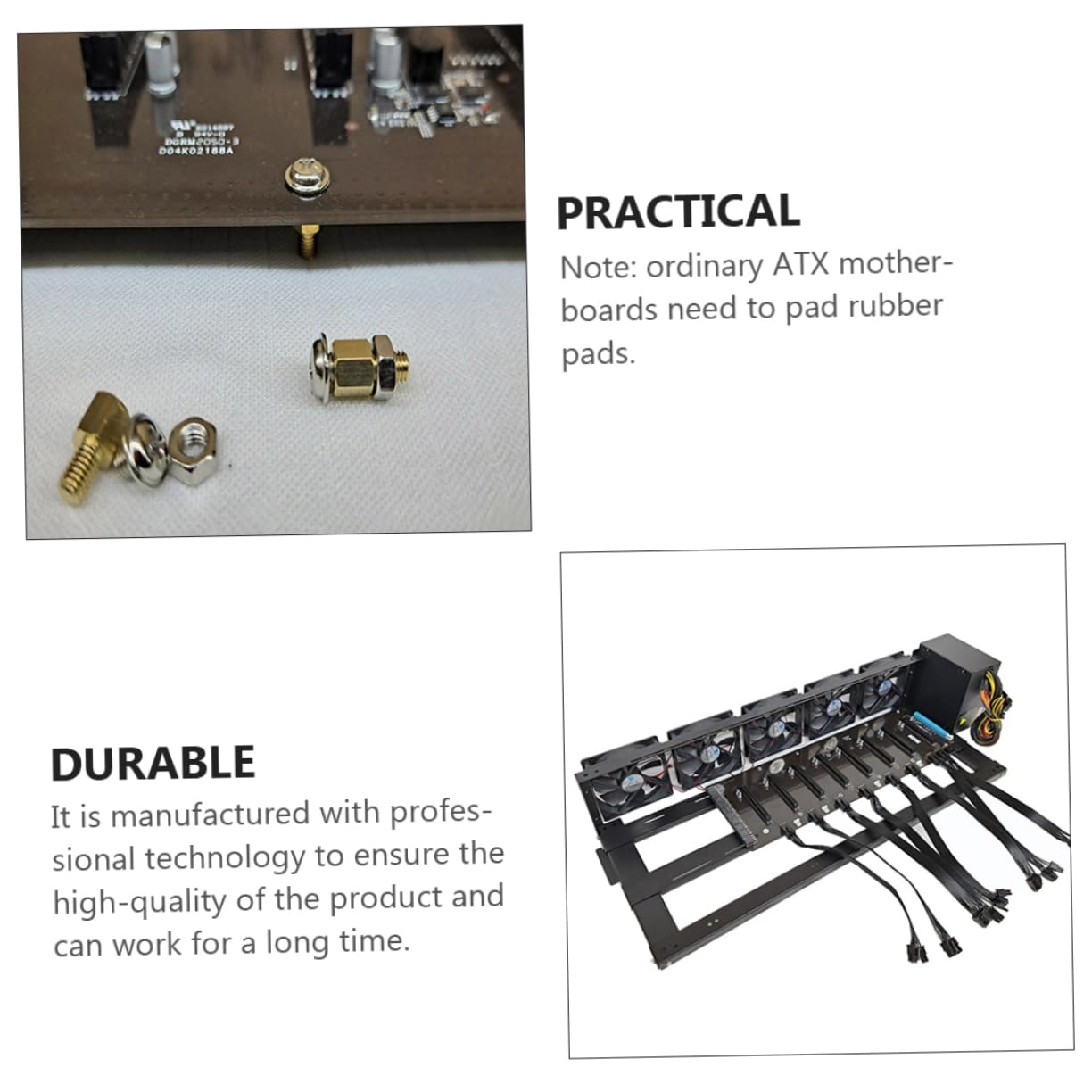 Open Air Computer Case - Mikikit Motherboard Rack & GPU Storage Frame for B75 Video Cards | Durable Cold Rolled Steel Plate | Perfect for PC Builds, Gaming Rigs & Workstation Setups