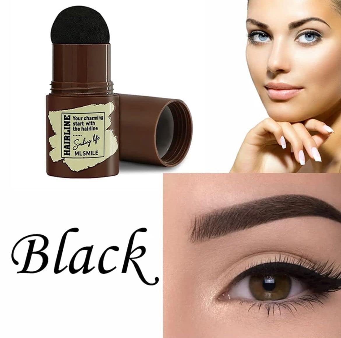 Glowhouse Shade Hairline Powder - Waterproof Hair Root Concealer & Quick Touch-Up Stick with Sponge Pen for Natural Hairline Shadow - Perfect for Daily Use, Travel, and Covering Gray Roots