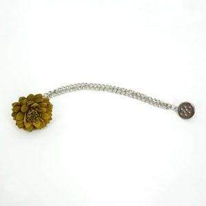 Cavani Yellow Flower Chain Pin - Elegant Floral Brooch for Women | Perfect for Weddings, Parties & Special Occasions
