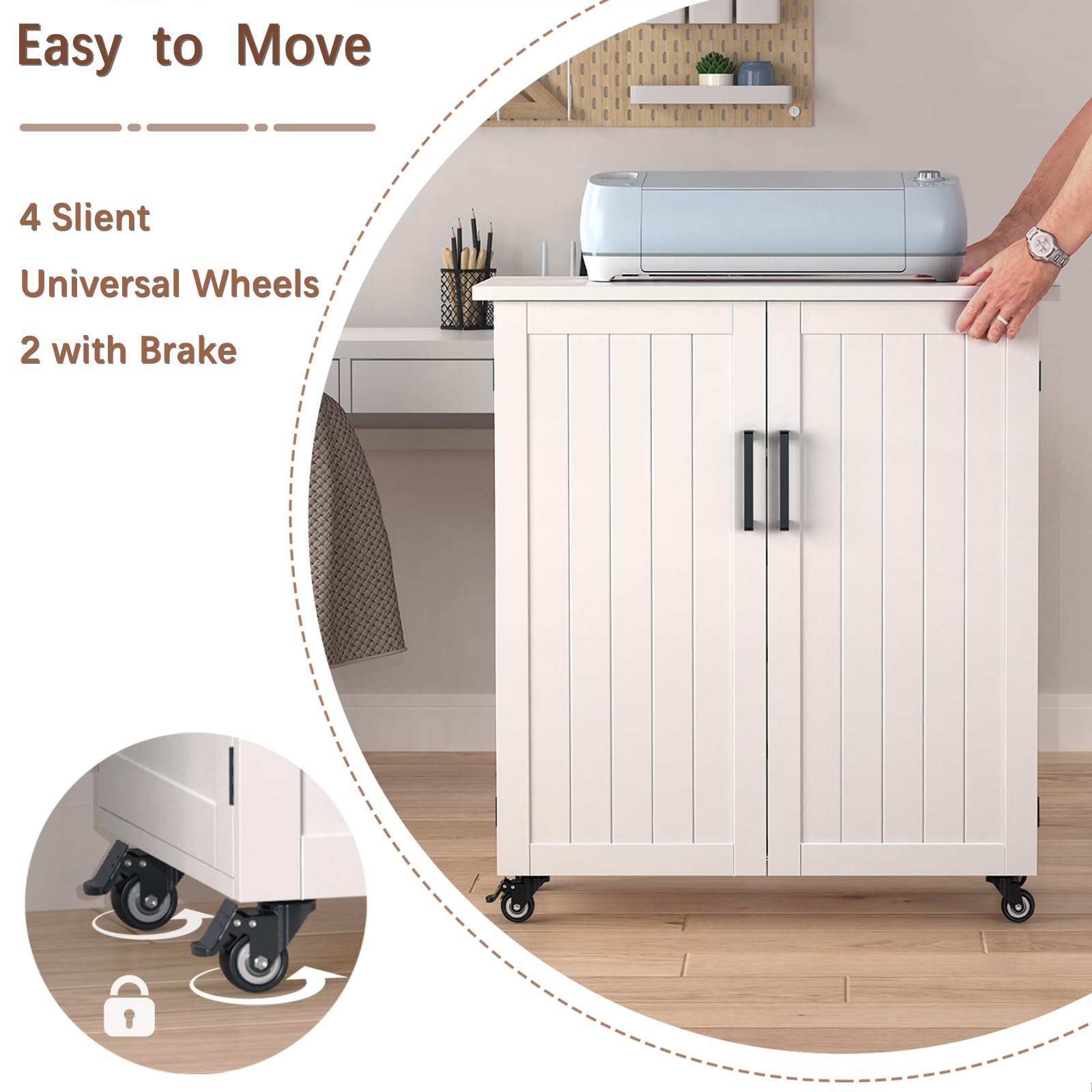 GDLF Rolling Craft Cart with Storage Drawers - 31.6