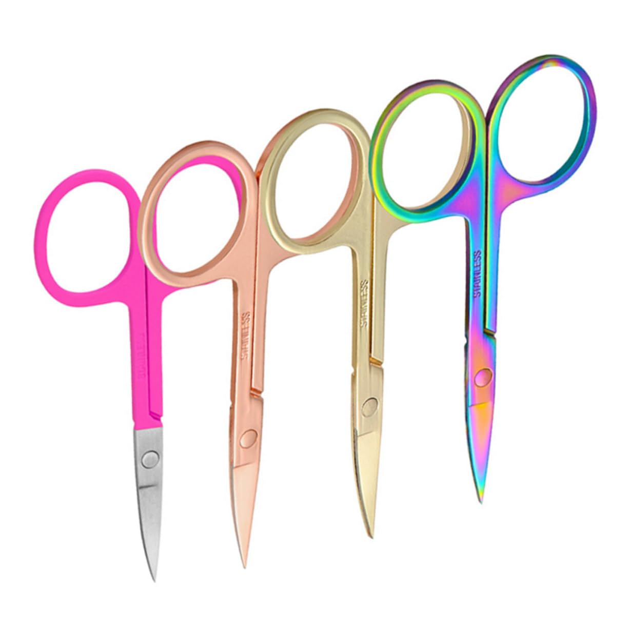 Healeved 4-Piece Professional Mustache & Nose Hair Scissors Set - Precision Eyebrow Trimmer & Facial Grooming Kit for Men | Perfect for Beard Shaping, Eyebrow Trimming & Personal Grooming