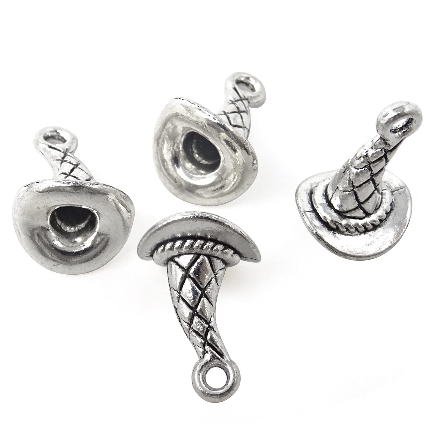 Honbay 35PCS Alloy Witch Hat Charms - Wizard Hat Pendants for DIY Jewelry Making (Earrings, Bracelets, Necklaces) - Perfect for Halloween, Christmas Crafts & Gothic Accessories