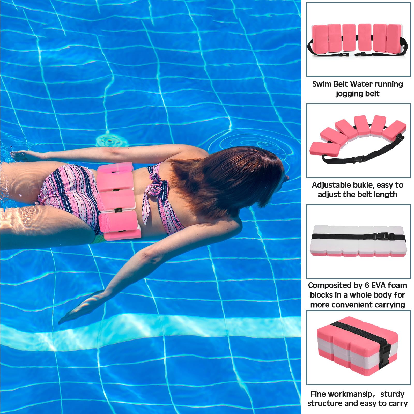 5-Piece Aquatic Exercise Set with 2 Ankle Weights, 2 Water Dumbbells & Swim Belt - Perfect for Pool Workouts, Water Aerobics & Hydrotherapy