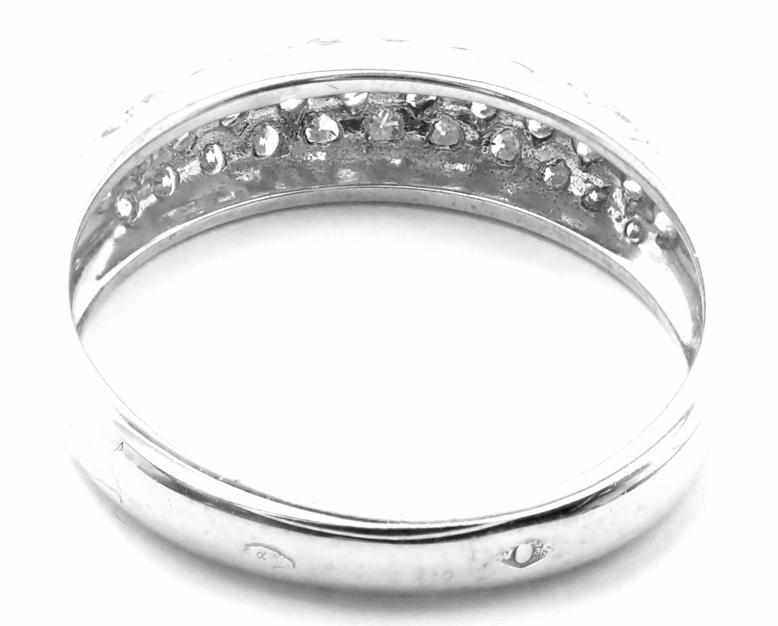 Authentic Van Cleef & Arpels 18k White Gold Diamond Band Ring for Women - Luxury Wedding Engagement Jewelry Gift for Her