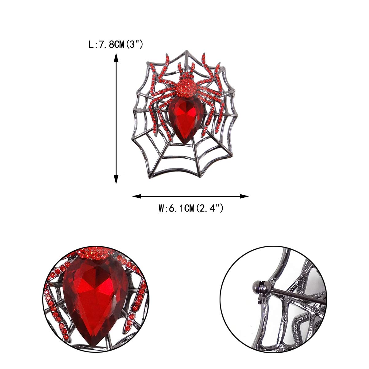 Sparkling Rhinestone Spider Brooch for Halloween Costumes & Gifts