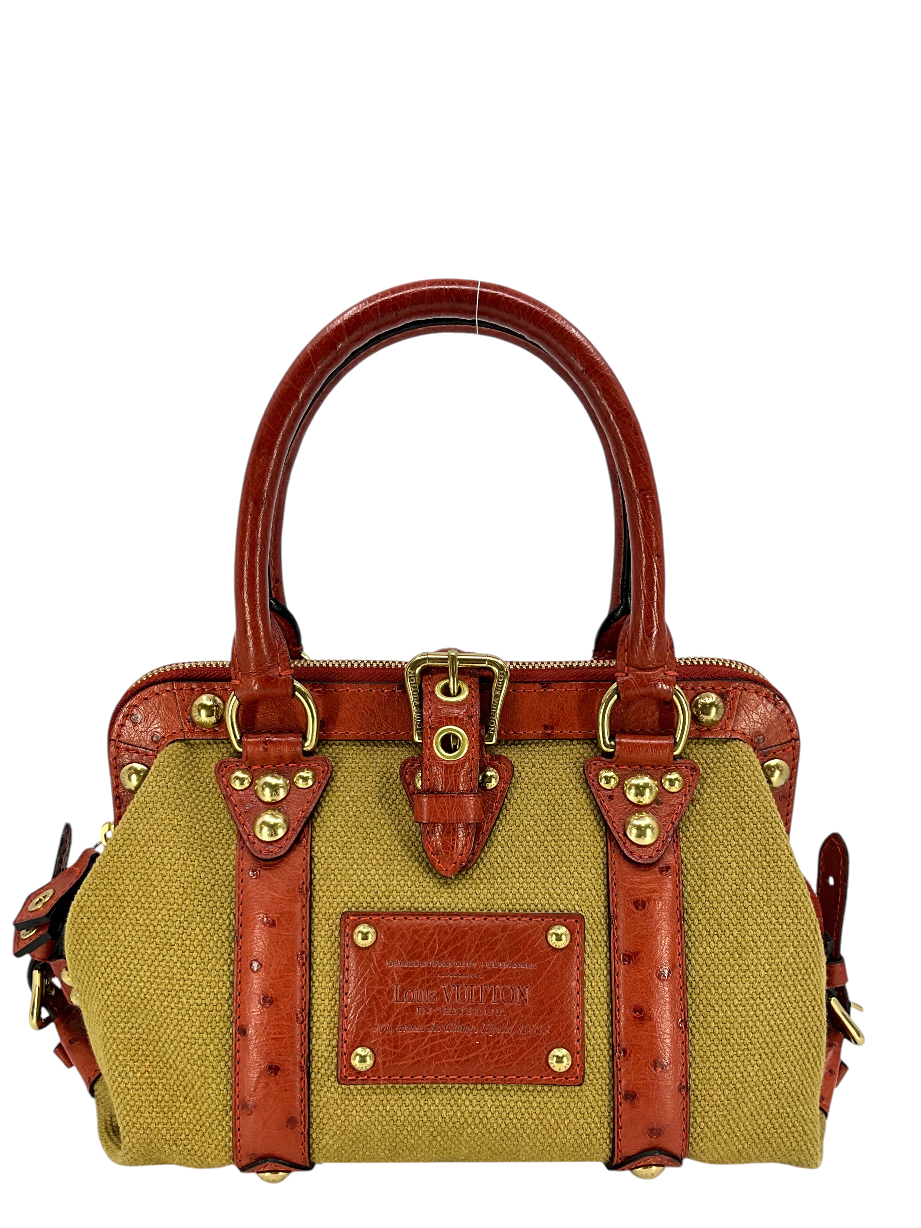 Authentic Louis Vuitton Limited Edition Sac de Nuit PM Bag - Vintage Trianon Canvas & Ostrich Leather Luxury Handbag for Women | Perfect for Evening Events, Date Nights & Special Occasions