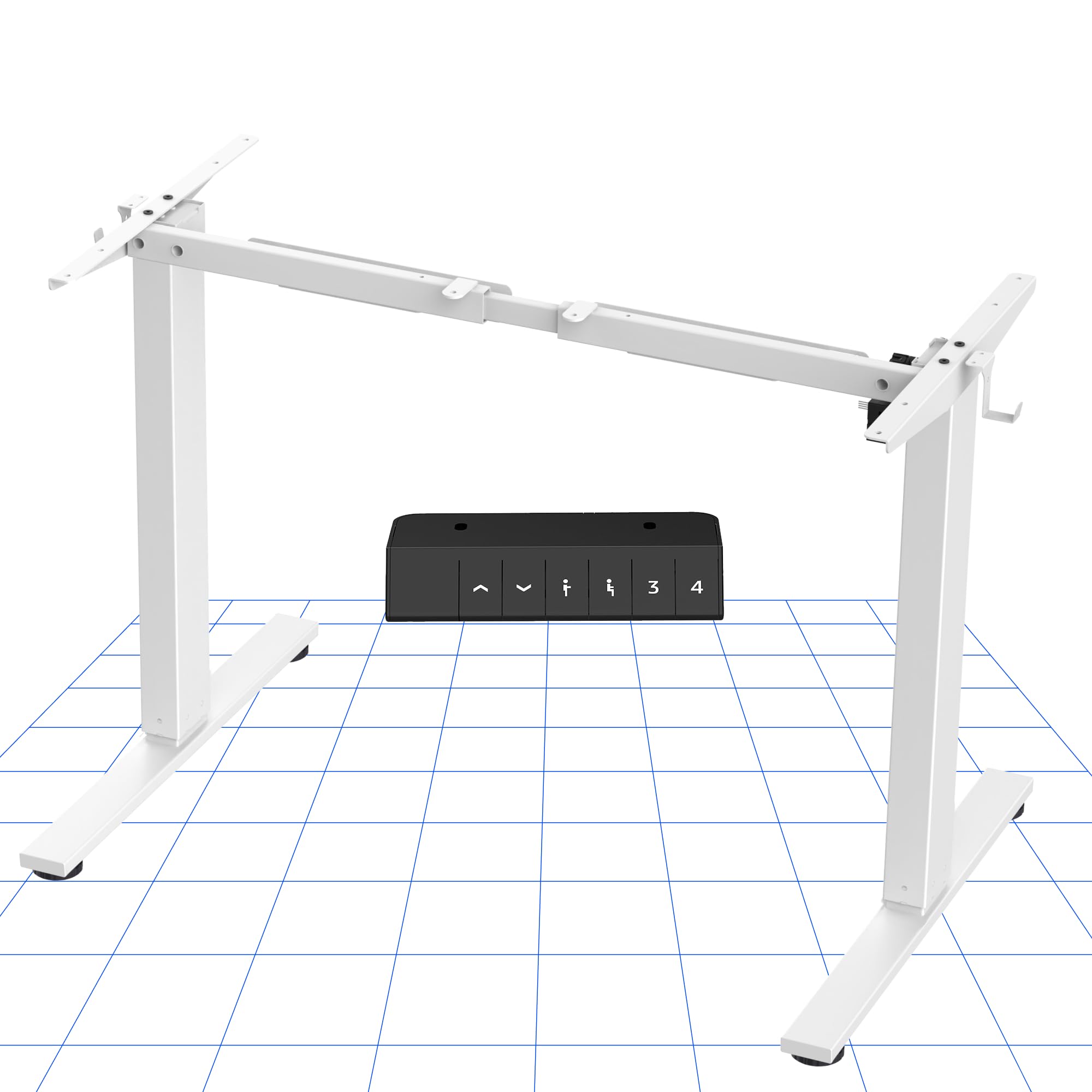 FLEXISPOT EN1 Pro Electric Height Adjustable Standing Desk - 4 Memory Presets, Ergonomic Home & Office Desk Frame (White) - Perfect for Work, Study, and Gaming Setup