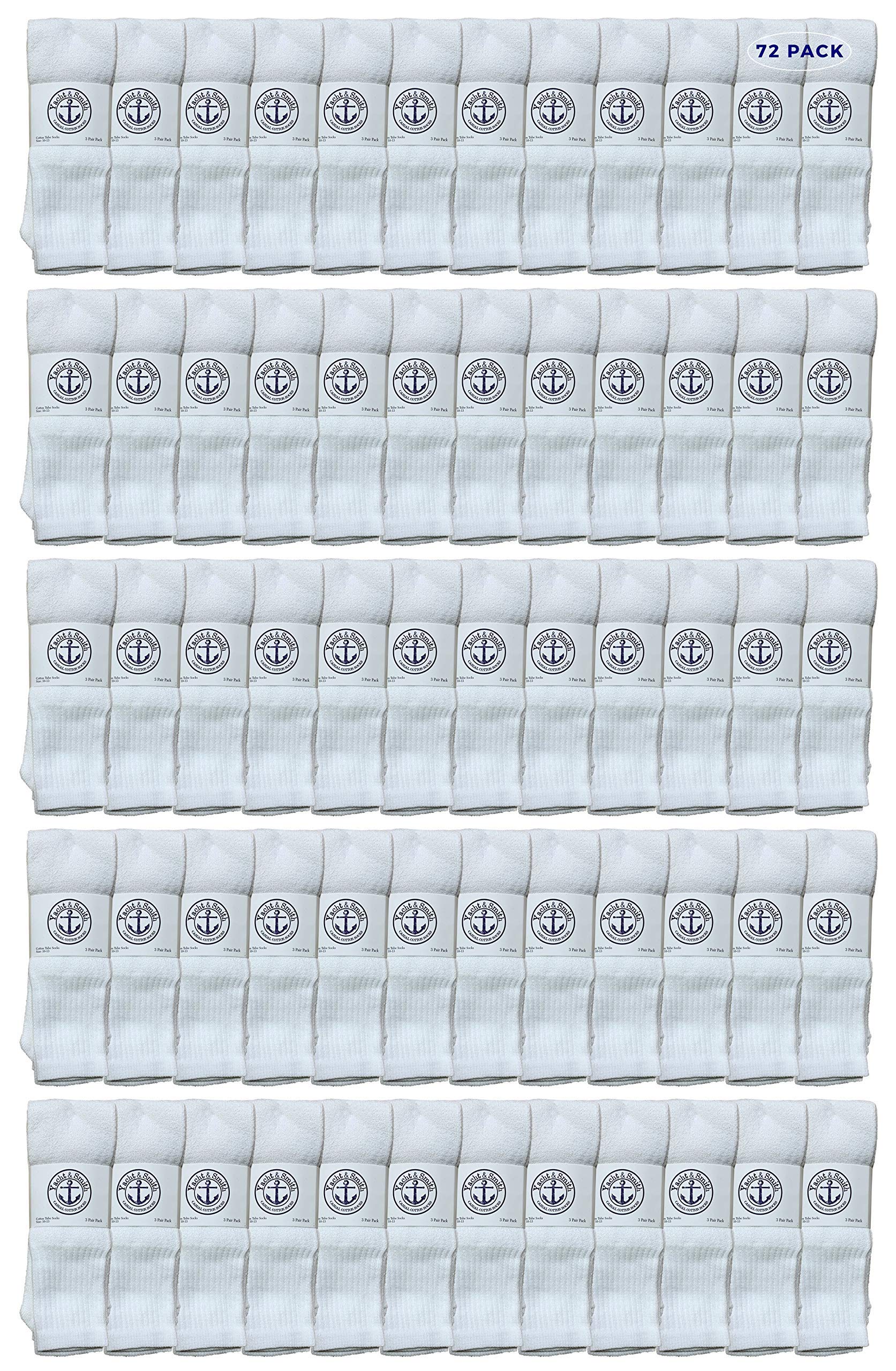 Yacht & Smith 28 Inch Men's Long Cotton Tube Socks - Bulk Wholesale (Size 10-13) - Perfect for Running, Basketball & Casual Wear