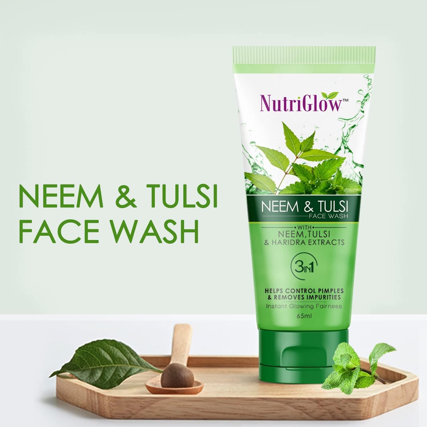 Nutriglow Face Wash & Scrub Set (65ml Each) with Haridra Extracts - Pack of 2 for Glowing Skin - Perfect for Daily Cleansing & Exfoliating Routine