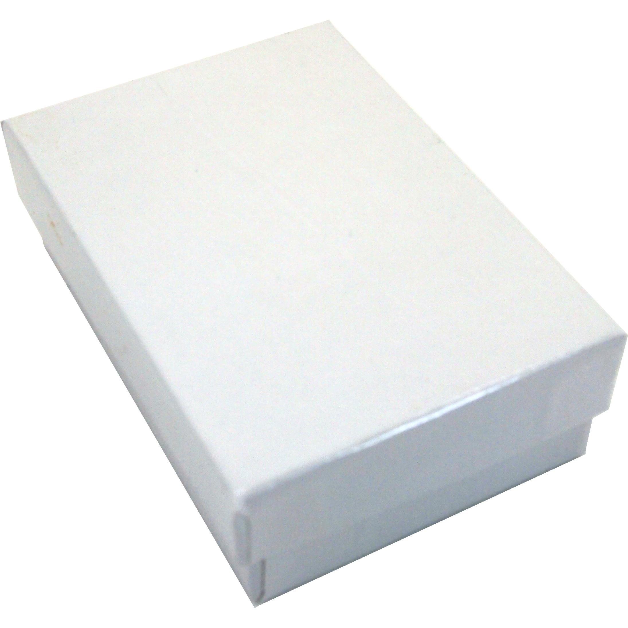 Premium White Cotton Filled Jewelry Gift Box 3.25