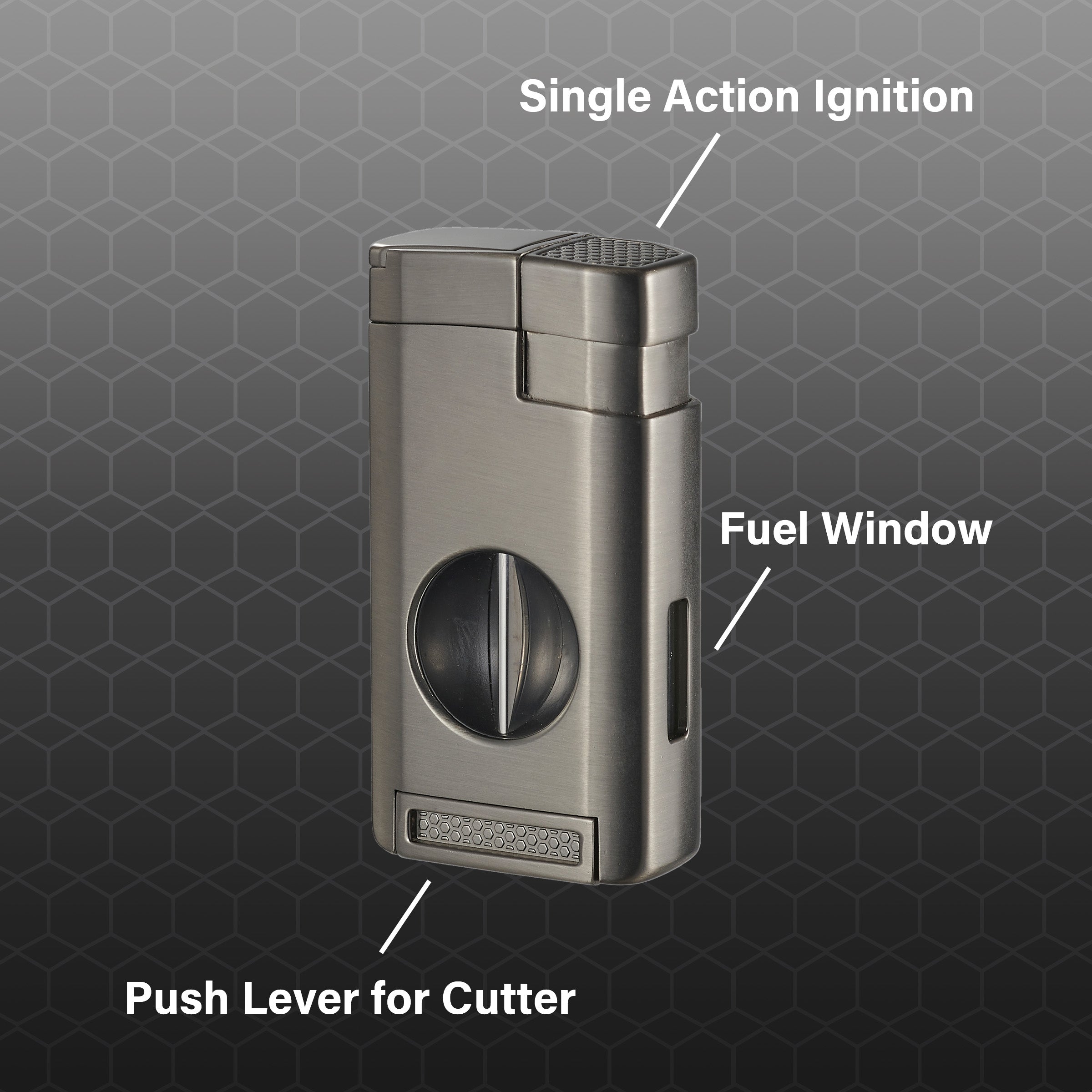 Premium Visol Kamet V Cutter Gunmetal Triple Torch Cigar Lighter - Perfect for Cigar Aficionados, Outdoor Enthusiasts & Special Occasions