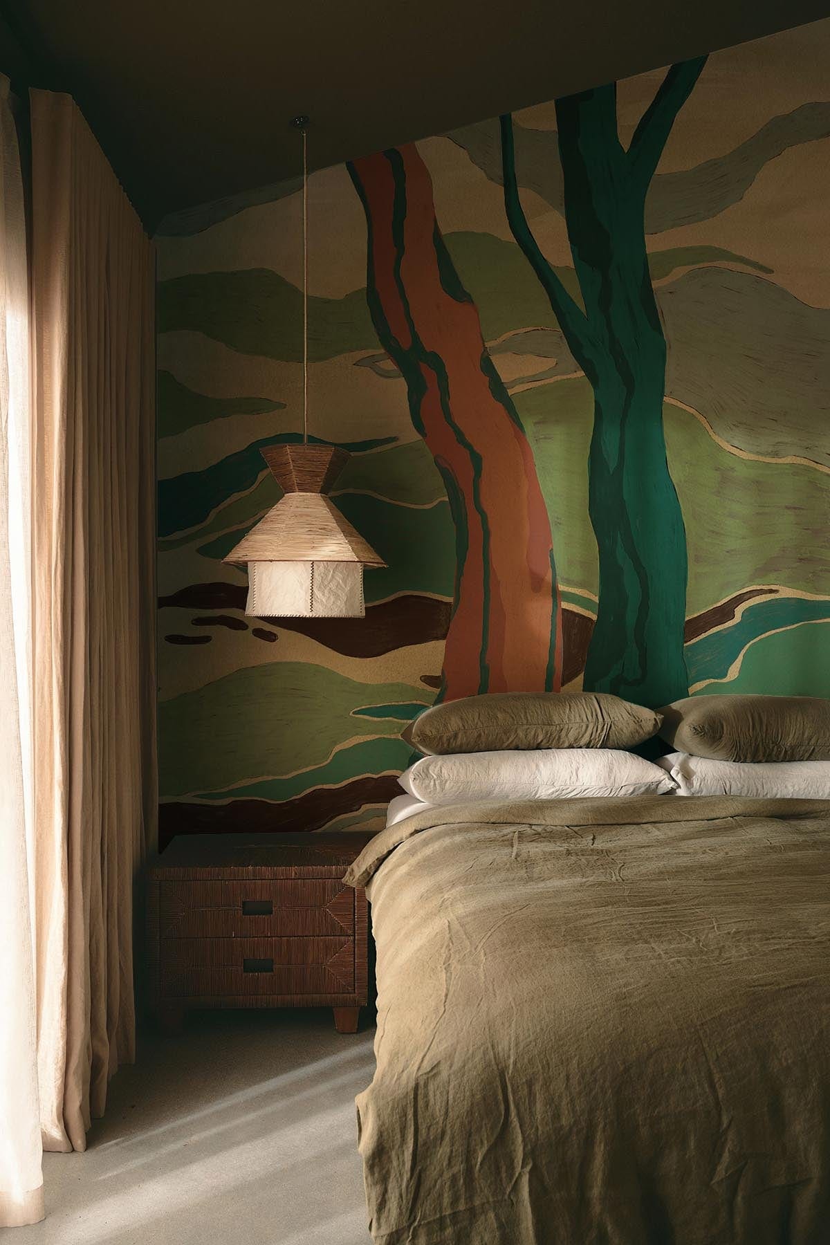 Vibrant Green Graphic Landscape Print - Perfect for Home Decor, Wall Art & Office Aesthetics