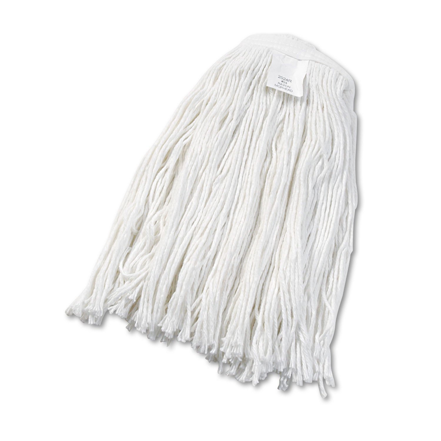 Premium Rayon Cut-End Wet Mop Head - No. 24 White (12-Pack/Carton) - Ideal for Hardwood Floors, Tile & Commercial Cleaning