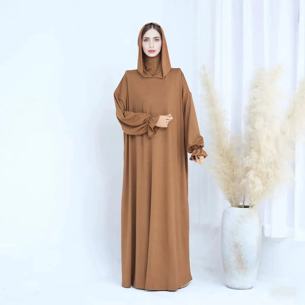 Halal Prayer Dress Hooded Jilbab Abaya for Women - Modest Islamic Clothing #25958 | Perfect for Prayer, Mosque & Everyday Wear
