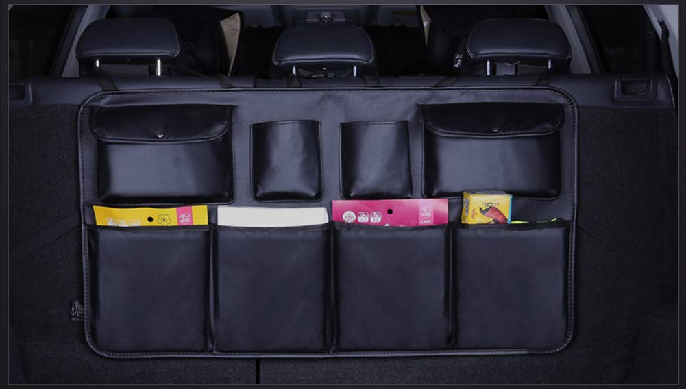 Backseat Car Organizer with Storage Pockets - Rear Seat Organizer for Kids Toys, Snacks & Essentials - Black Mesh Car Organizer for SUVs, Minivans & Family Road Trips