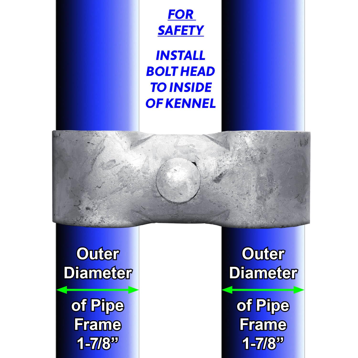 Chain Link Fence Panel Clamps - 2 Pack for 1-7/8