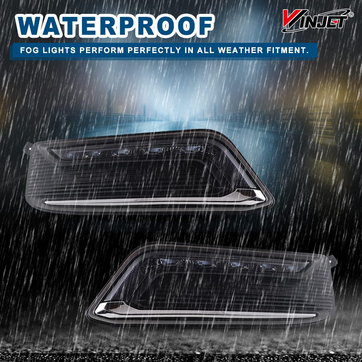 Winjet LED Fog Light Kit - OEM Replacement for 2014-2020 Chevy Impala - Smoke Lens Fog Lamps with Bezel, Wiring & Switch - Enhanced Visibility for Night Driving & Bad Weather Conditions