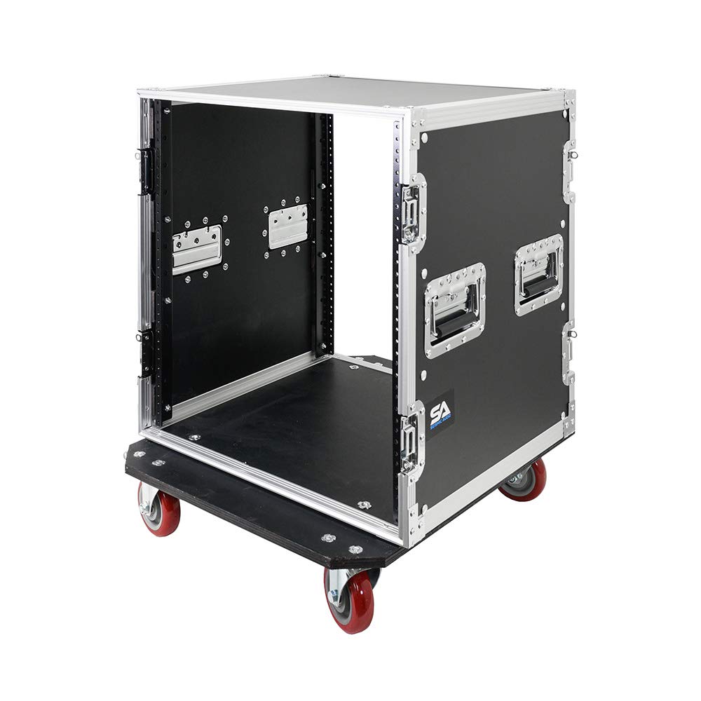 Seismic Audio 12U Professional DJ Rack Case with Wheels - Heavy Duty Tour Grade 12 Space Pro Audio Equipment Rack for Live Performances & Studio Use