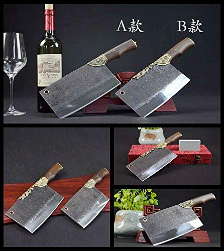 Premium GLW Kanata Hand-Forged Longquan Chef Knife - High Carbon T10 Steel Kitchen Cleaver & Slicing Knife - Professional Cooking, Meat Cutting & Vegetable Chopping - Ideal for Chefs & Home Cooks