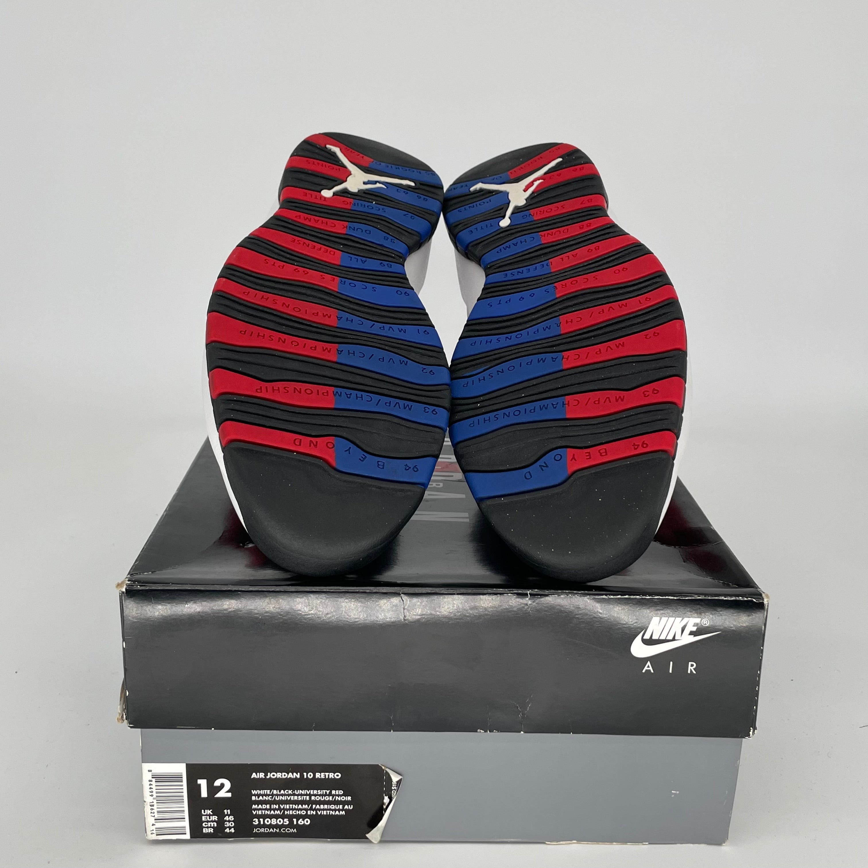 AIR JORDAN 10 RUSSELL WESTBROOK CLASS OF 2006 Basketball Shoes - Men's Size 12 (310805-160) - Retro Sneakers for Collectors & Streetwear Fashion