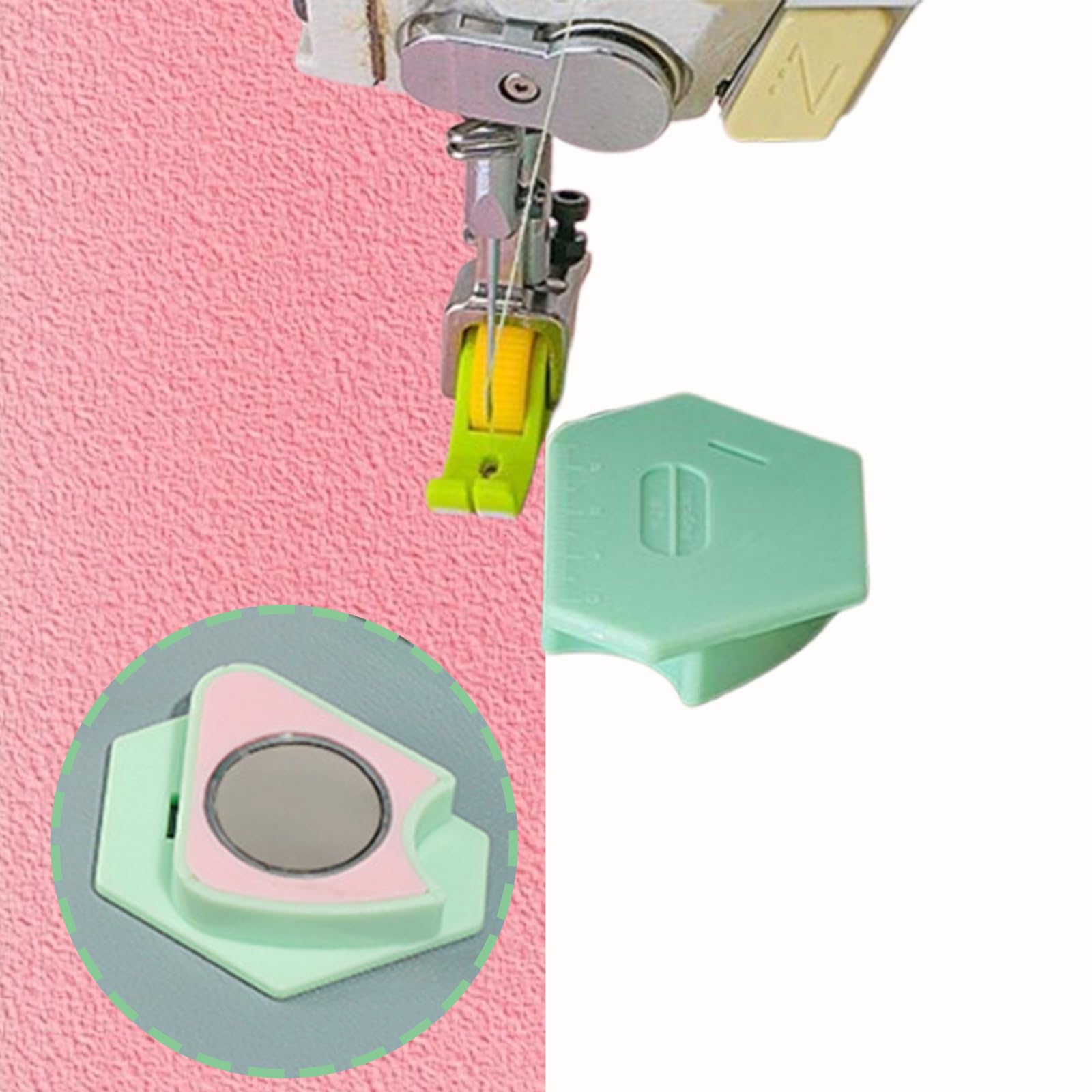 4 PCS Magnetic Seam Guide for Sewing Machine - Universal Multifunctional Polygonal Hemmer Guide with Measurement Scale for Precise Sewing | Perfect for Quilting, Dressmaking & DIY Craft Projects | Sewing Machine Accessories & Supplies