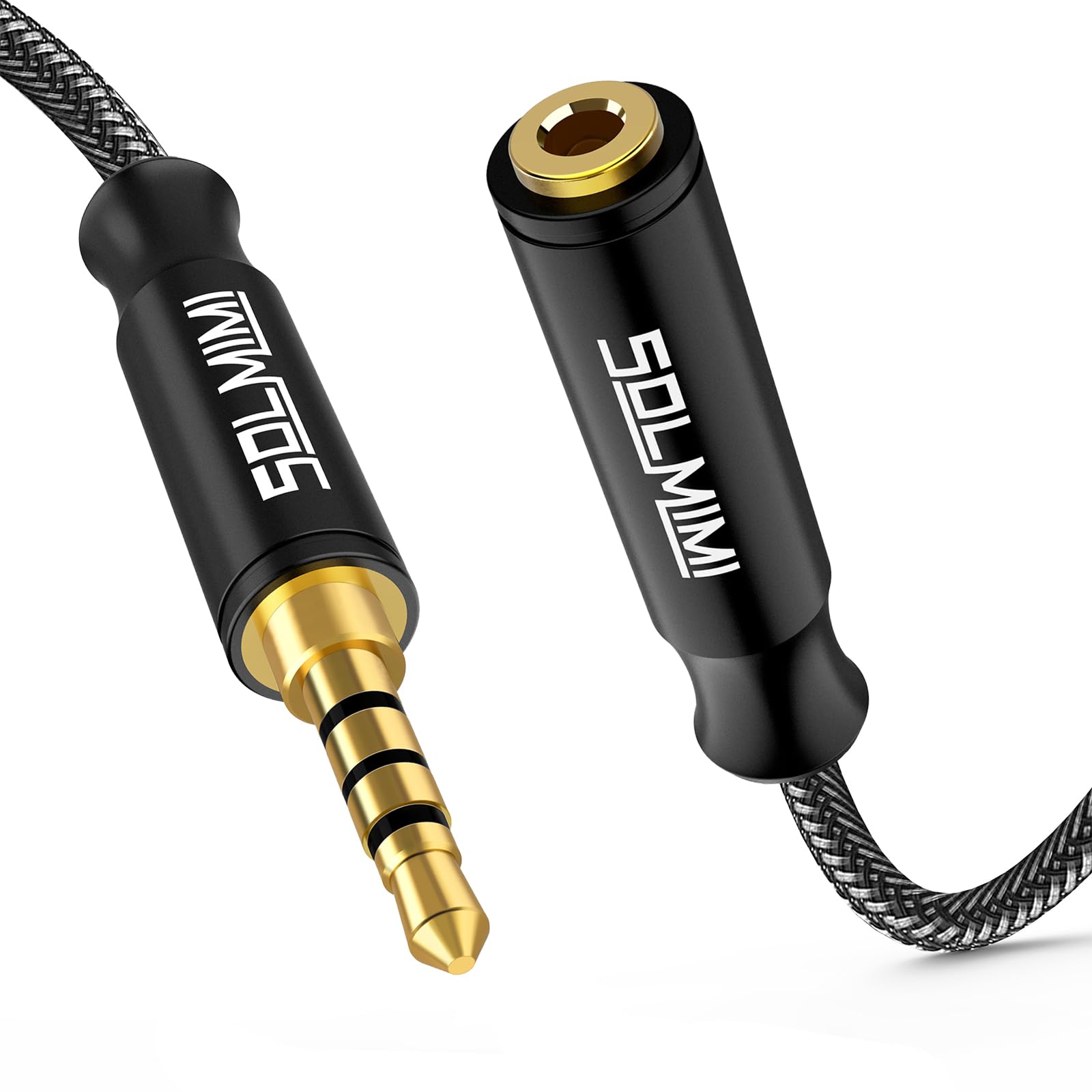 3.5mm TRRS Headphone Extension Cable - 4-Pole Male to Female AUX Audio Cord (7 Feet) for iPhone, Android Phones, Gaming Headsets, TV, Laptop, PC, Car Stereo & Speakers - Perfect for Home Theater, Office Workstations & Mobile Music Listening
