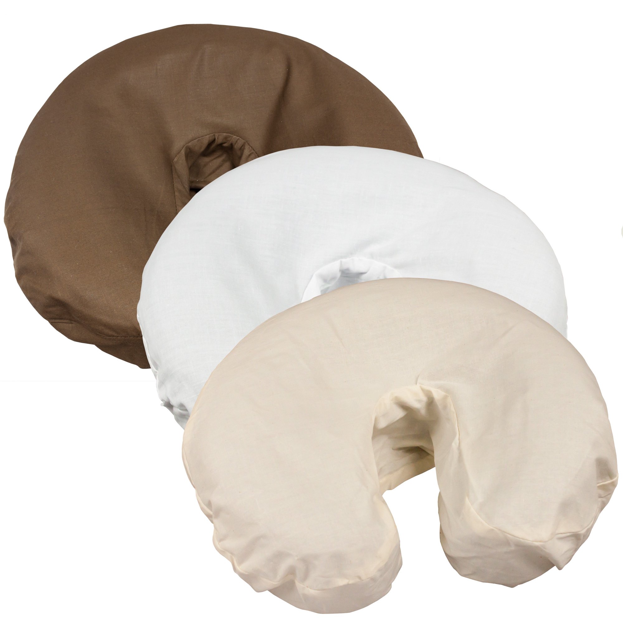 Natural Poly Cotton Massage Face Cradle Covers (50 Pack) - Soft, Breathable & Latex-Free Fabric for Spa, Salon & Massage Therapy - Fits All Standard Massage Tables - Ideal for Professional Use & Frequent Washing