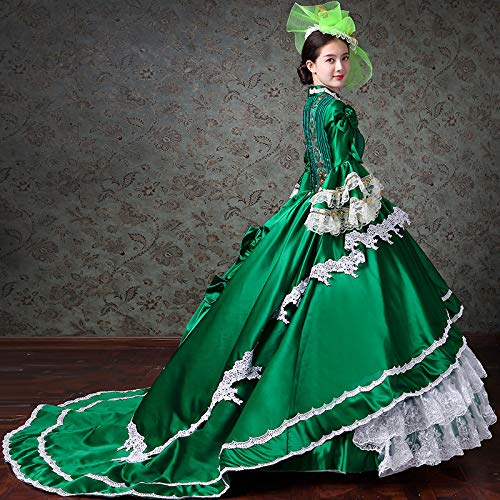 Victorian Renaissance Queen Costume for Women - Elegant Rococo Long Dress for Cosplay, Halloween & Historical Reenactment