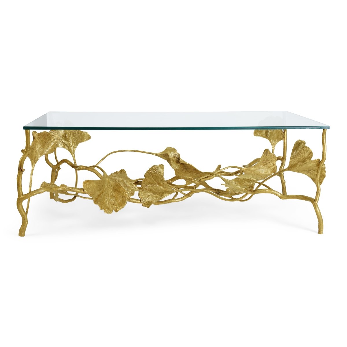 Premium Golden Ginkgo Coffee Table - Modern Living Room Centerpiece for Home Decor & Relaxing with Family