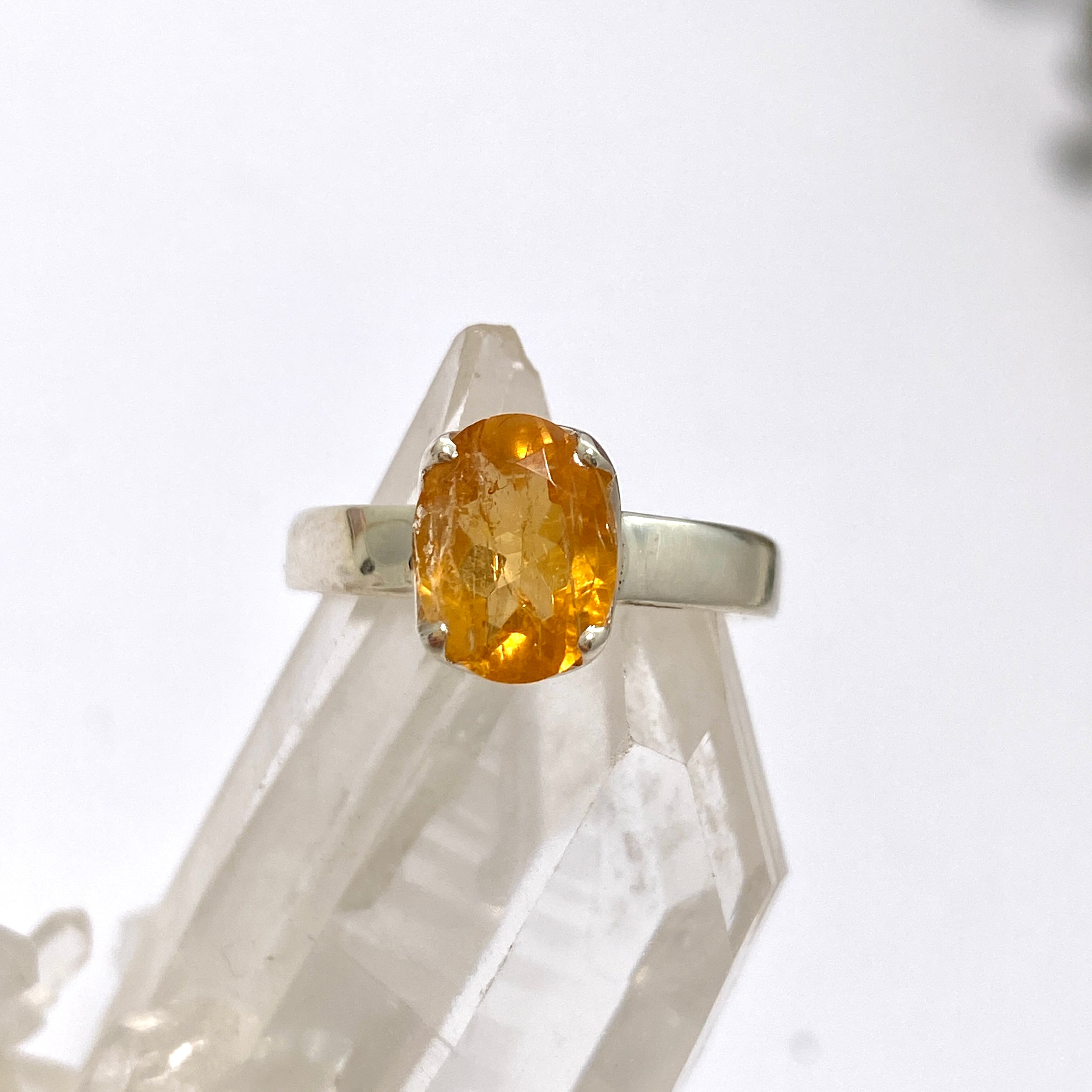 Imperial Topaz Oval Faceted Ring Size 6 - Genuine Natural Gemstone Jewelry for Women, Elegant Engagement & Wedding Gift (Perfect for Anniversaries, Birthdays & Special Occasions)
