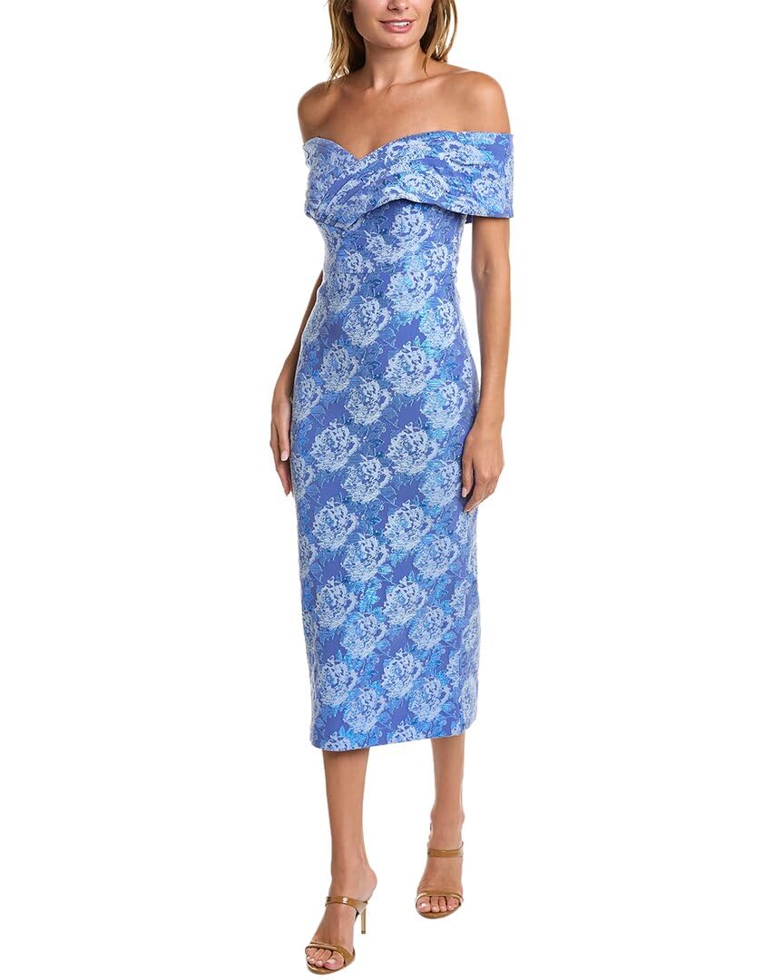 Theia Stretch Jacquard Fitted Cocktail Dress - Elegant Bodycon Party Dress for Women, Perfect for Cocktail Parties, Weddings & Night Out
