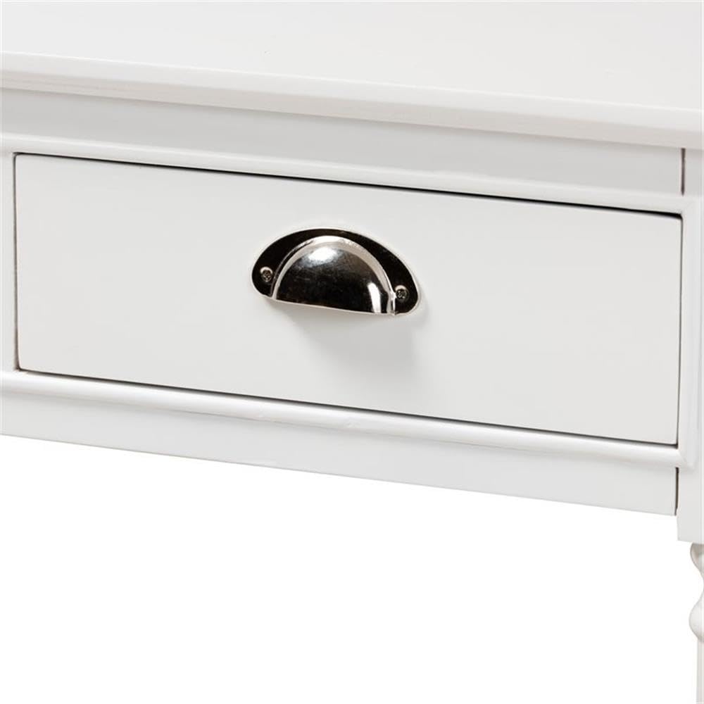 BOWERY HILL White Finished Wood 3-Drawer Entryway Console Table - Modern Hallway Entry Table with Storage for Small Spaces | Perfect for Foyer, Living Room & Apartment Decor