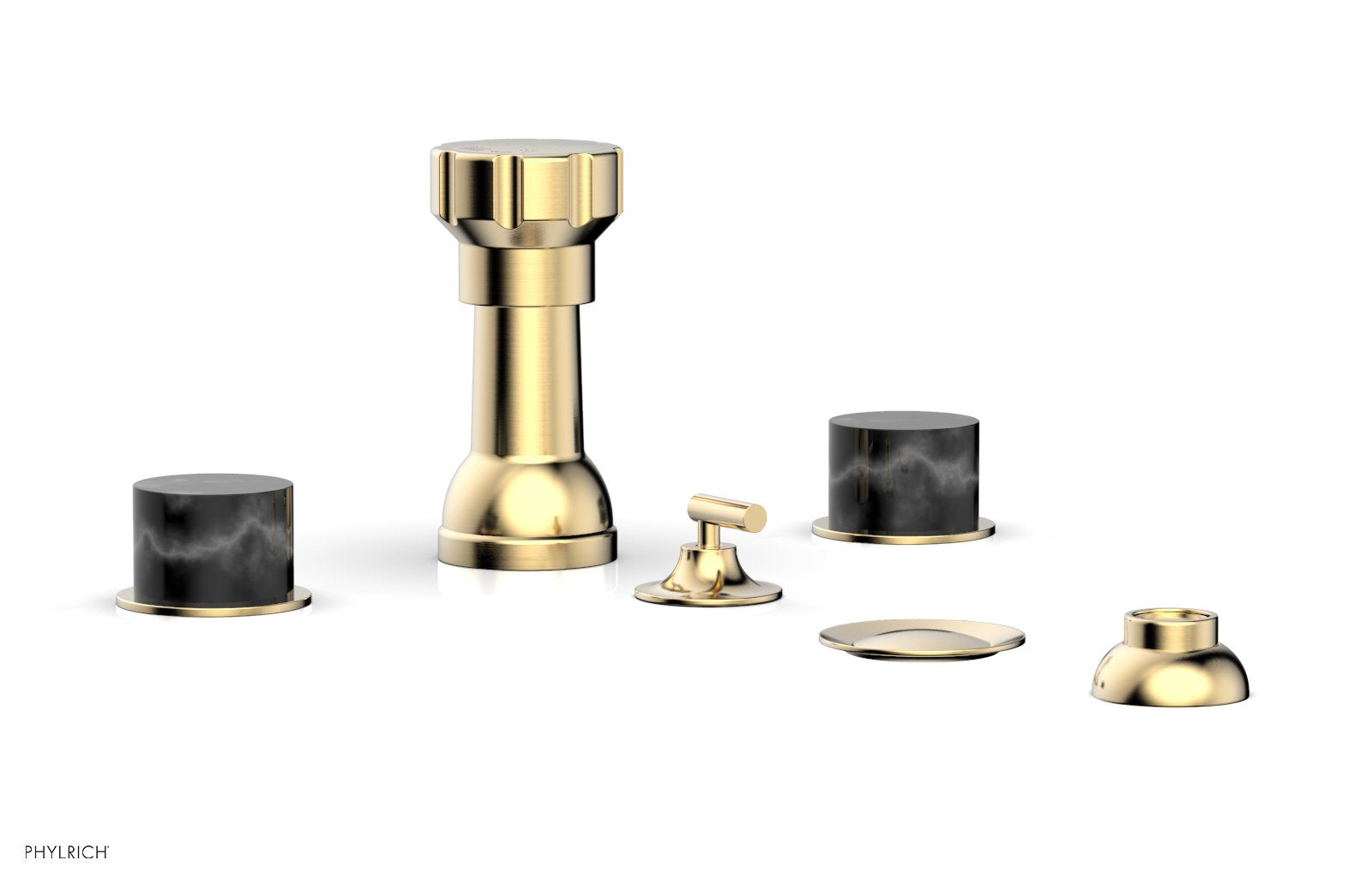 Premium BASIC II 4-Hole Bidet Faucet Set with Elegant Marble Handles - 230 62 Series for Modern Bathroom Upgrade | Perfect for Home, Hotel, and Spa Use