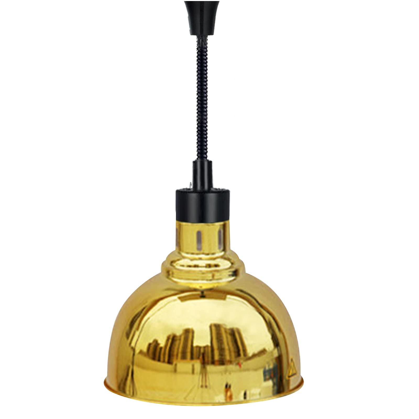 250W Commercial Food Warmer Lamp with Bulb - Golden Heat Lamp for Restaurants & Home Use (250mm, 110V) | Perfect for Buffets, Catering & Food Display