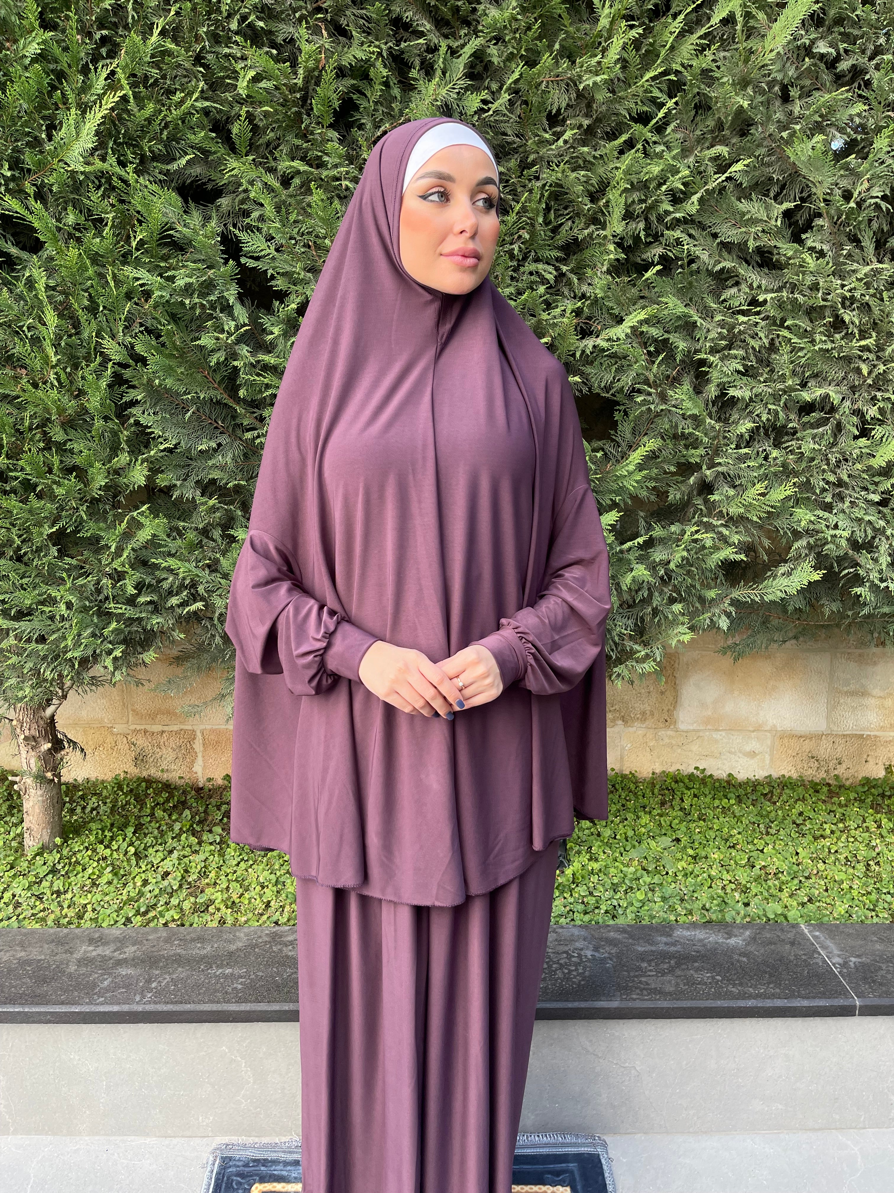 Premium Lycra Prayer Outfit Set - Comfortable & Stretchy Islamic Prayer Dress for Women - Perfect for Home, Mosque & Daily Worship