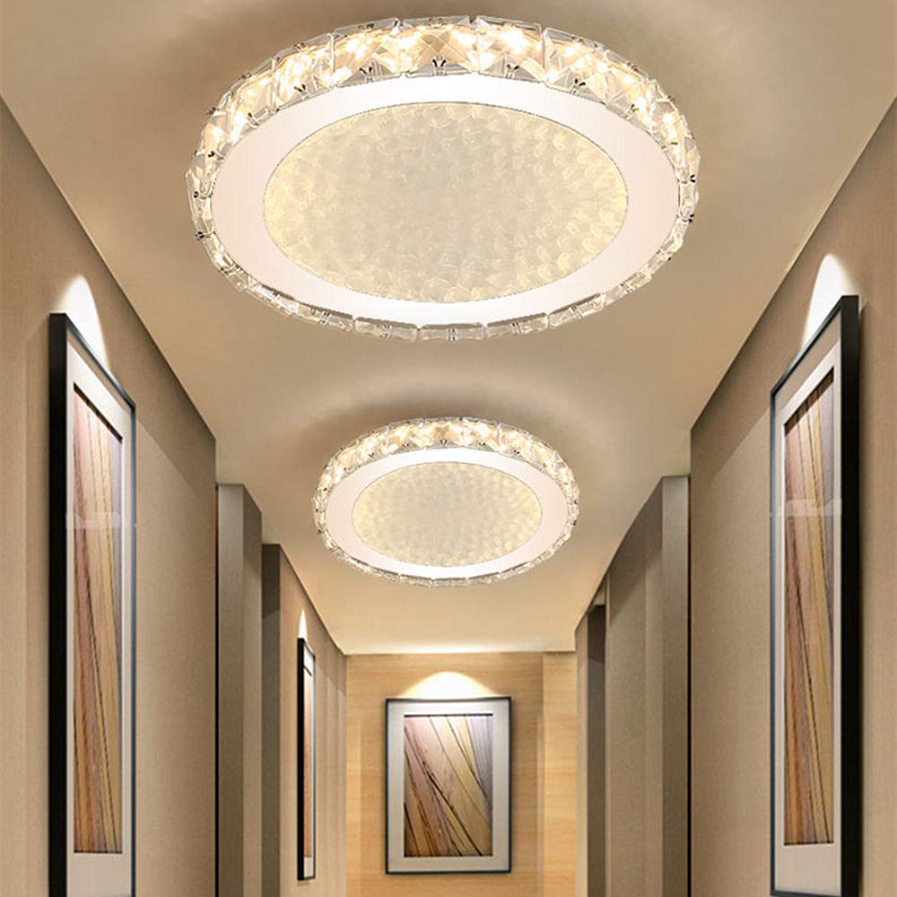 Luxury Modern Crystal Round LED Flush Mount Ceiling Light - 23.5