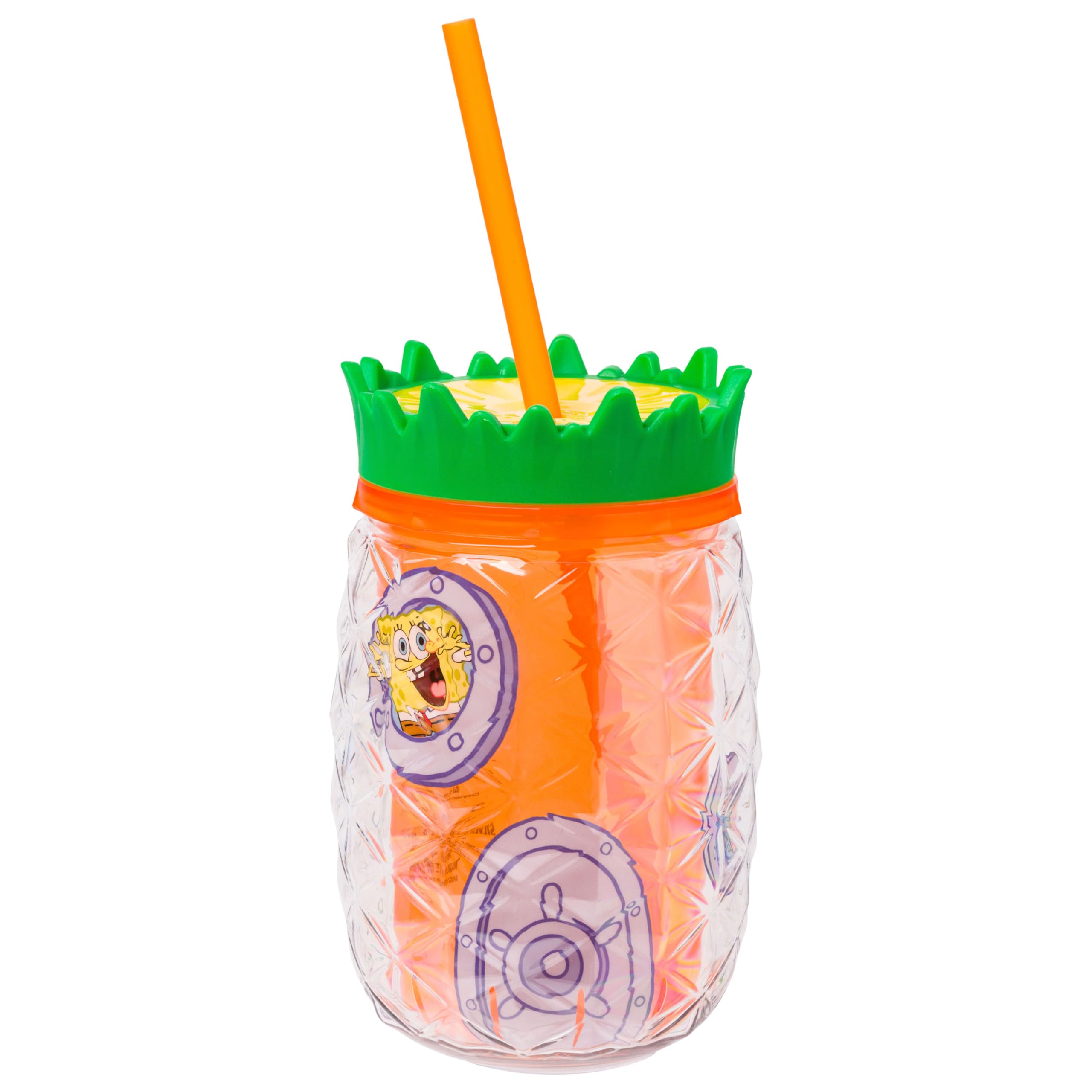Spongebob Squarepants Gary Snail House Pineapple Tumbler - 16oz Double Wall Insulated Stainless Steel Cup with Lid - Perfect for Hot & Cold Drinks at Home, Office or School
