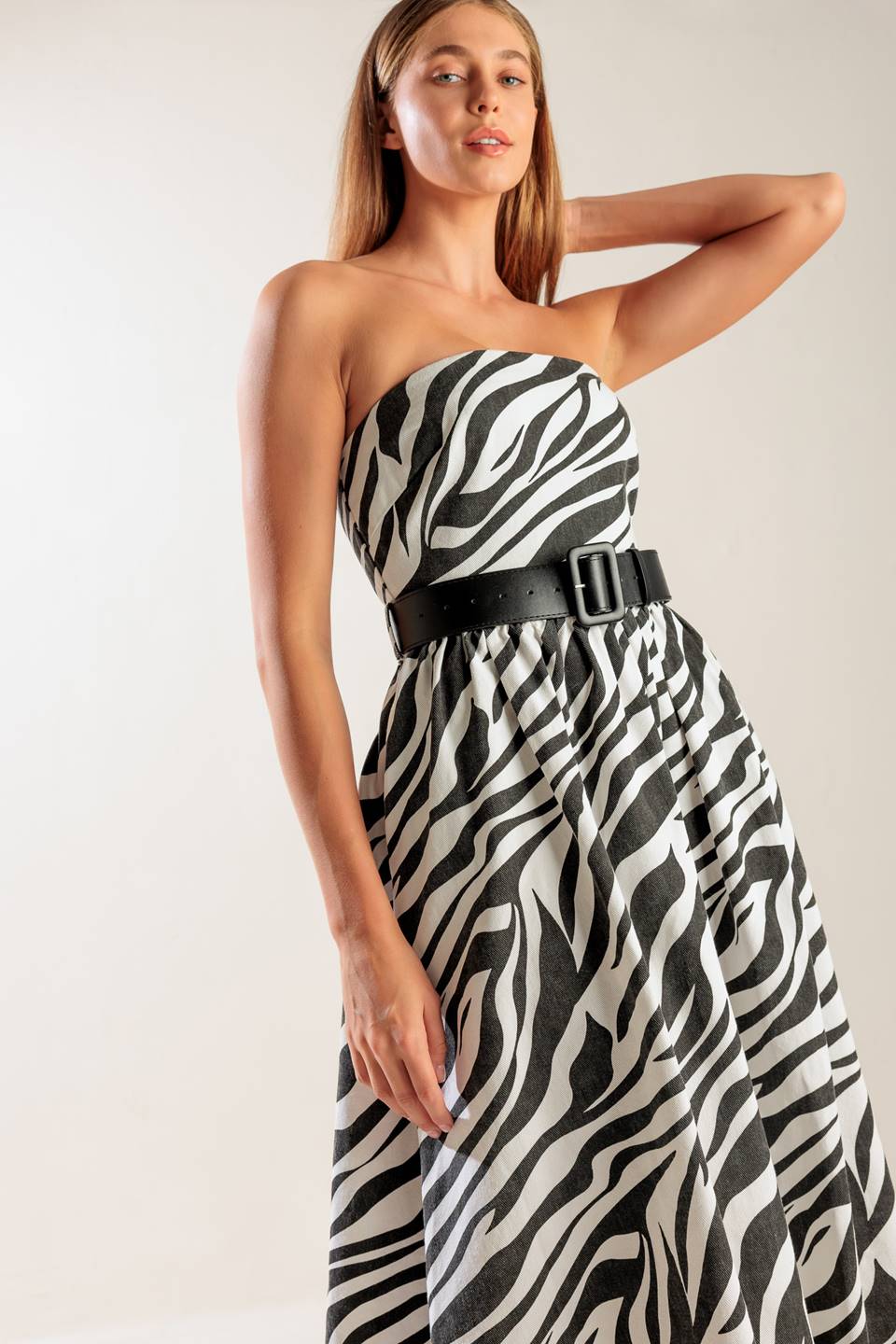Stylish Zebra Print Midi Dress - Trendy Animal Print Fashion for Women | Perfect for Parties, Dates & Casual Outings