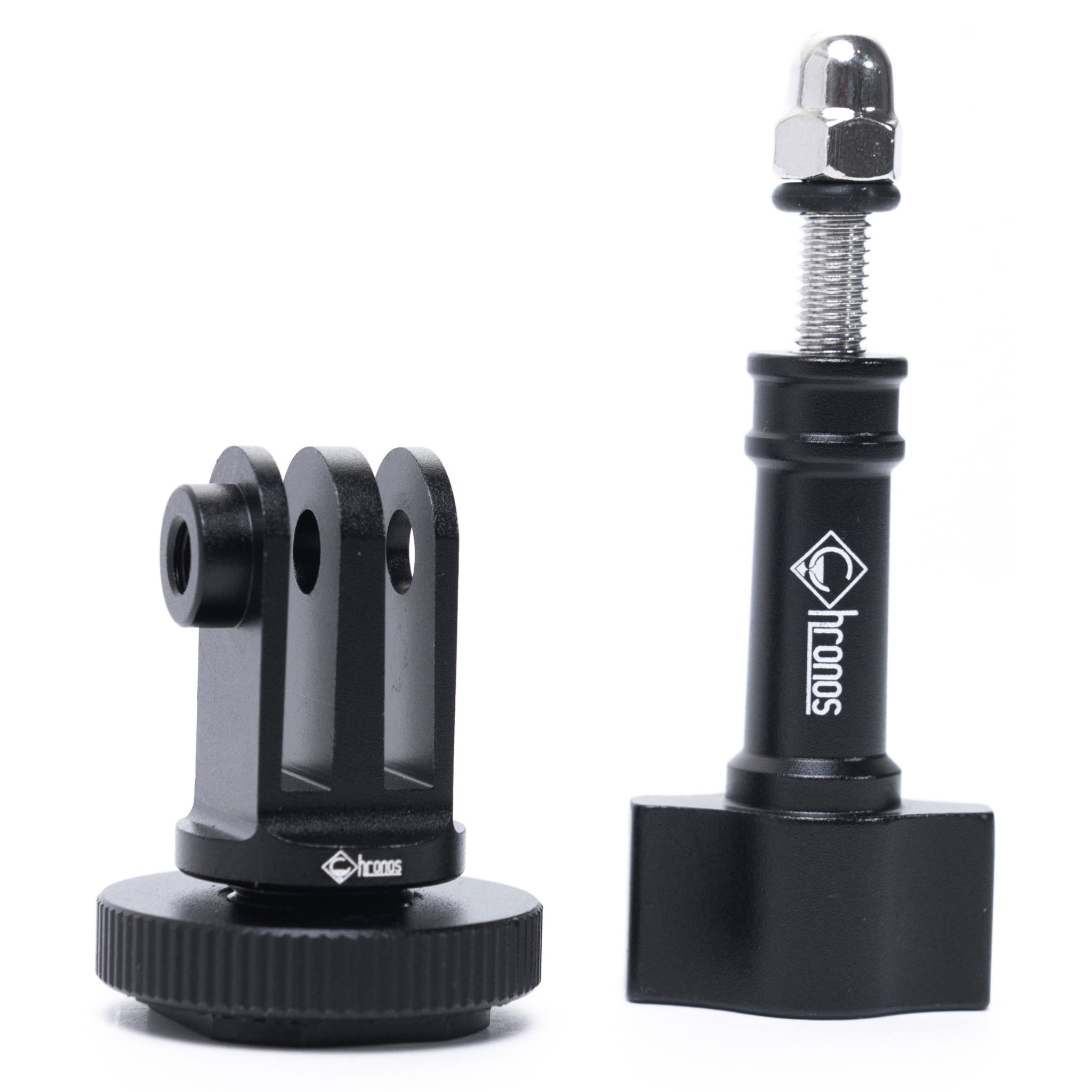 Chronos Aluminum Alloy CNC Tripod Mount Adapter - Hot Shoe to DSLR Camera Flash & GoPro Mount with Thumbscrew - Compatible with GoPro Hero 10/9/8/7/6/5/4, Max & DJI Osmo Action - Perfect for Vlogging, Photography & Action Camera Accessories