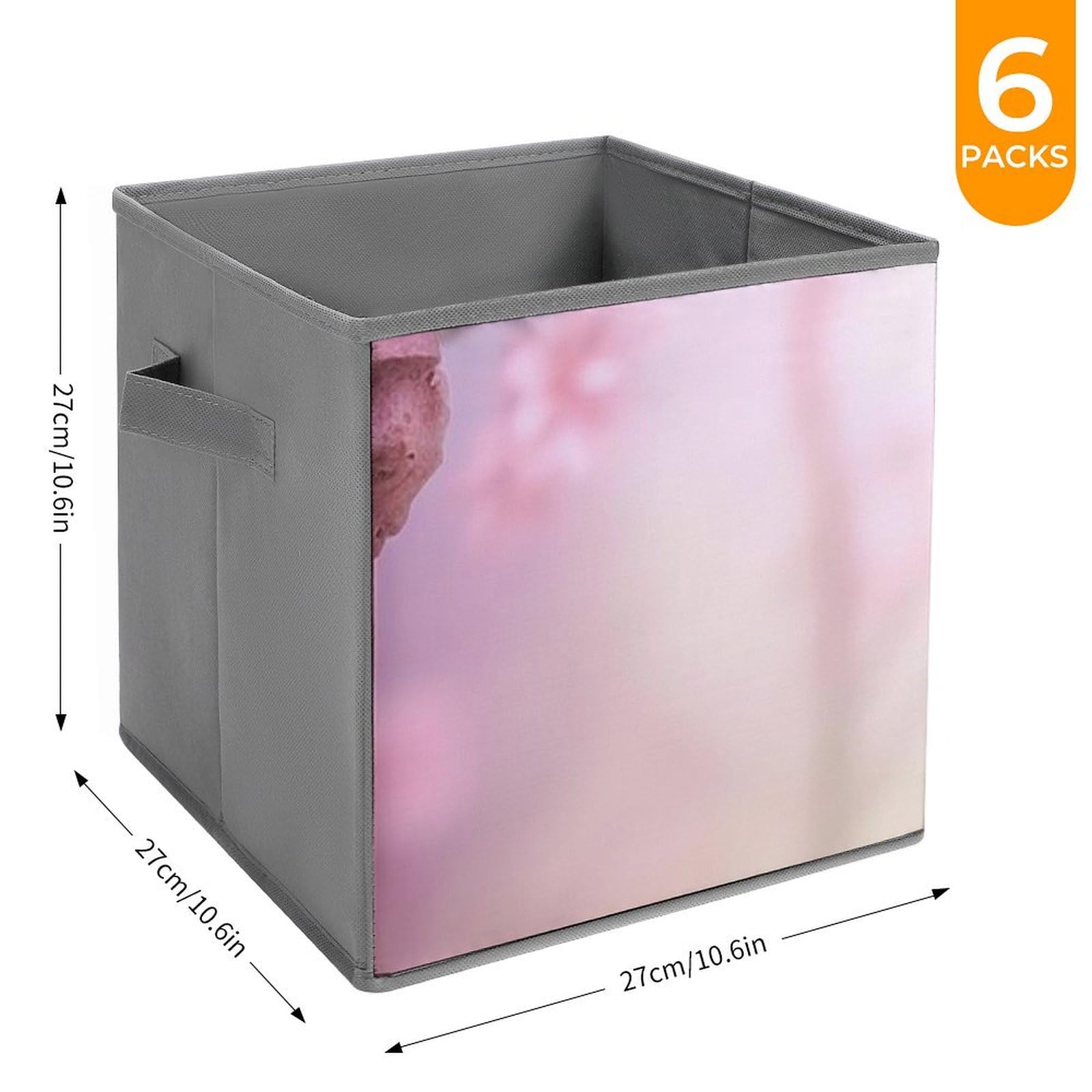 6-Pack Spring Flower Collapsible Storage Bins with Handles - Large Closet Organizer Baskets for Clothing, Toys & Home Organization | Perfect for Bedroom, Nursery & Closet Storage