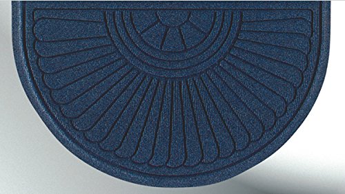 Premium Half-Oval Rubber Back Carpet Mat - 6' x 3.3' Waterhog Entrance Rug for High Traffic Areas, Non-Slip Floor Protection - Ideal for Office Lobby, Retail Store & Home Entryway (Black Smoke)