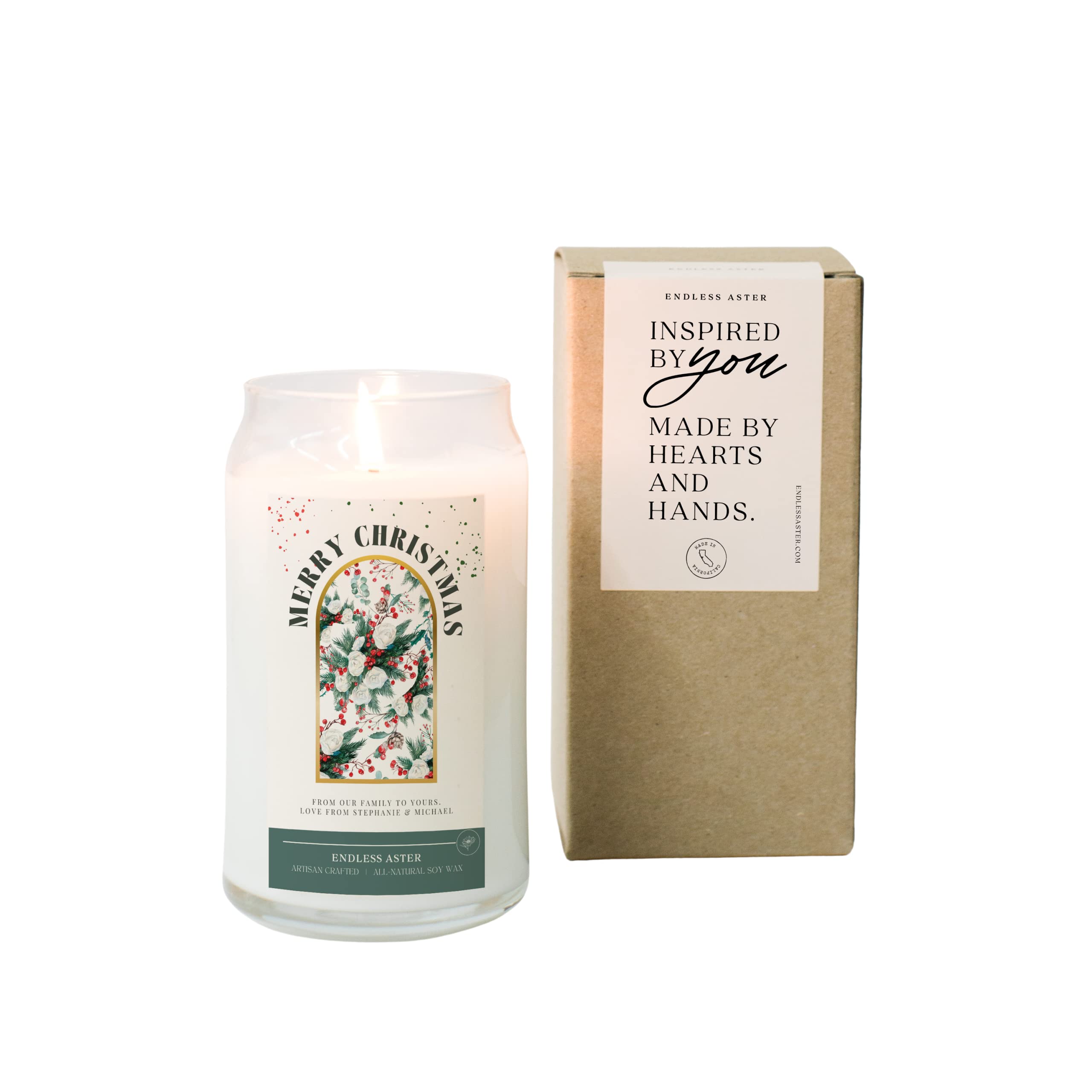 Endless Aster 16 oz Personalized Christmas Advent Calendar Candle 2021 | Scented Holiday Candle Gift Set | Festive Xmas Home Decor for Family & Friends | Perfect for Countdown to Christmas, Cozy Winter Nights & Holiday Gifting