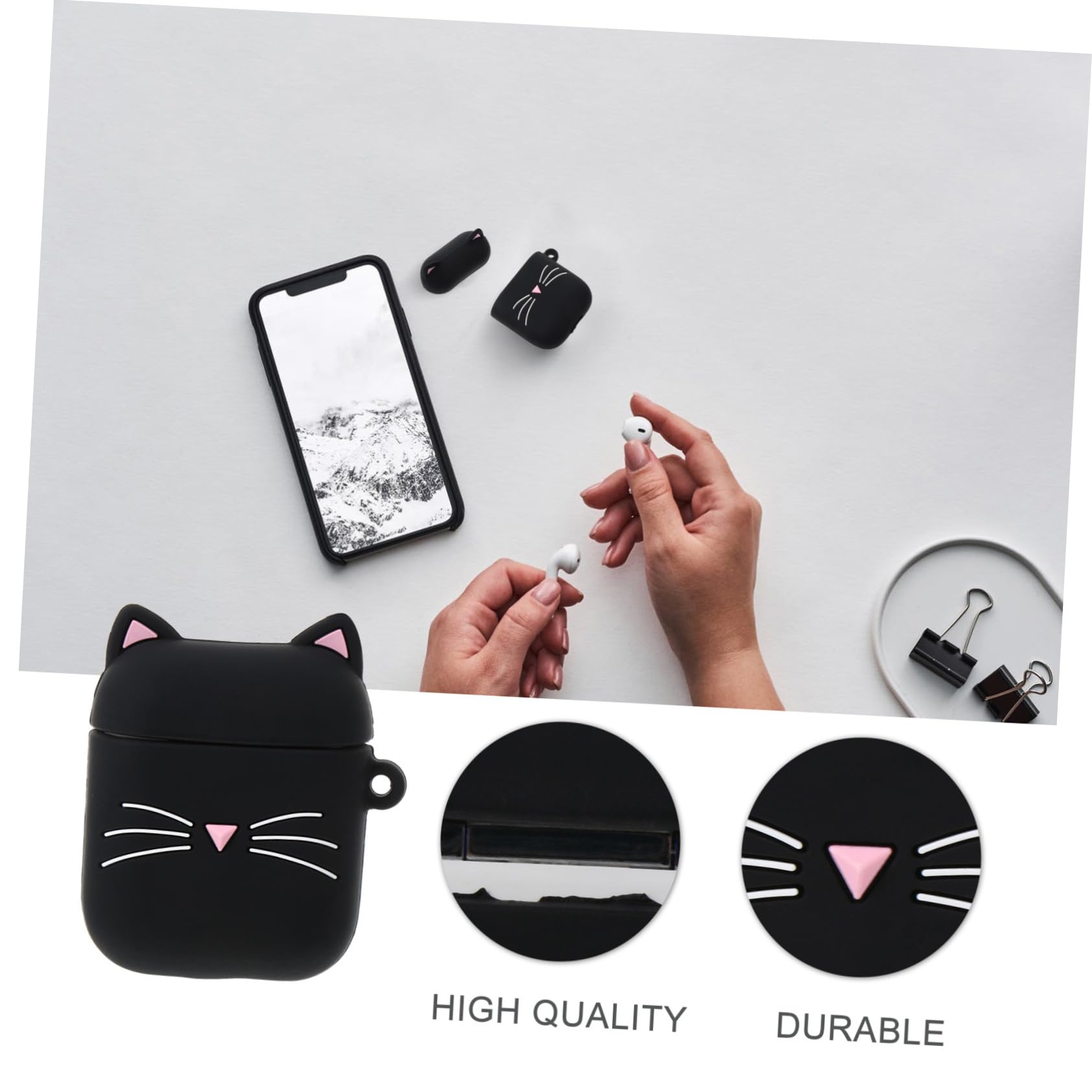 Gadpiparty 2 Pack Silicone Earphone Case - Protective Cover with Belt Hook for Wireless Earbuds, Headphones Organizer - Perfect for Travel, Gym, and Daily Use