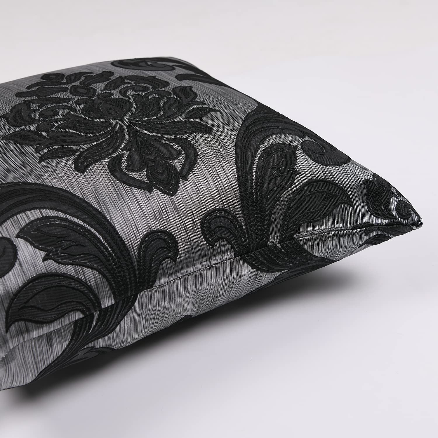 NAPEARL Jacquard Throw Pillow Covers Set of 2 - 20x20 Inch Decorative Cushion Covers for Sofa, Couch, Bed - Elegant Black Pillowcases for Living Room, Bedroom & Home Decor - Perfect for Cozy Nights and Stylish Interior Design