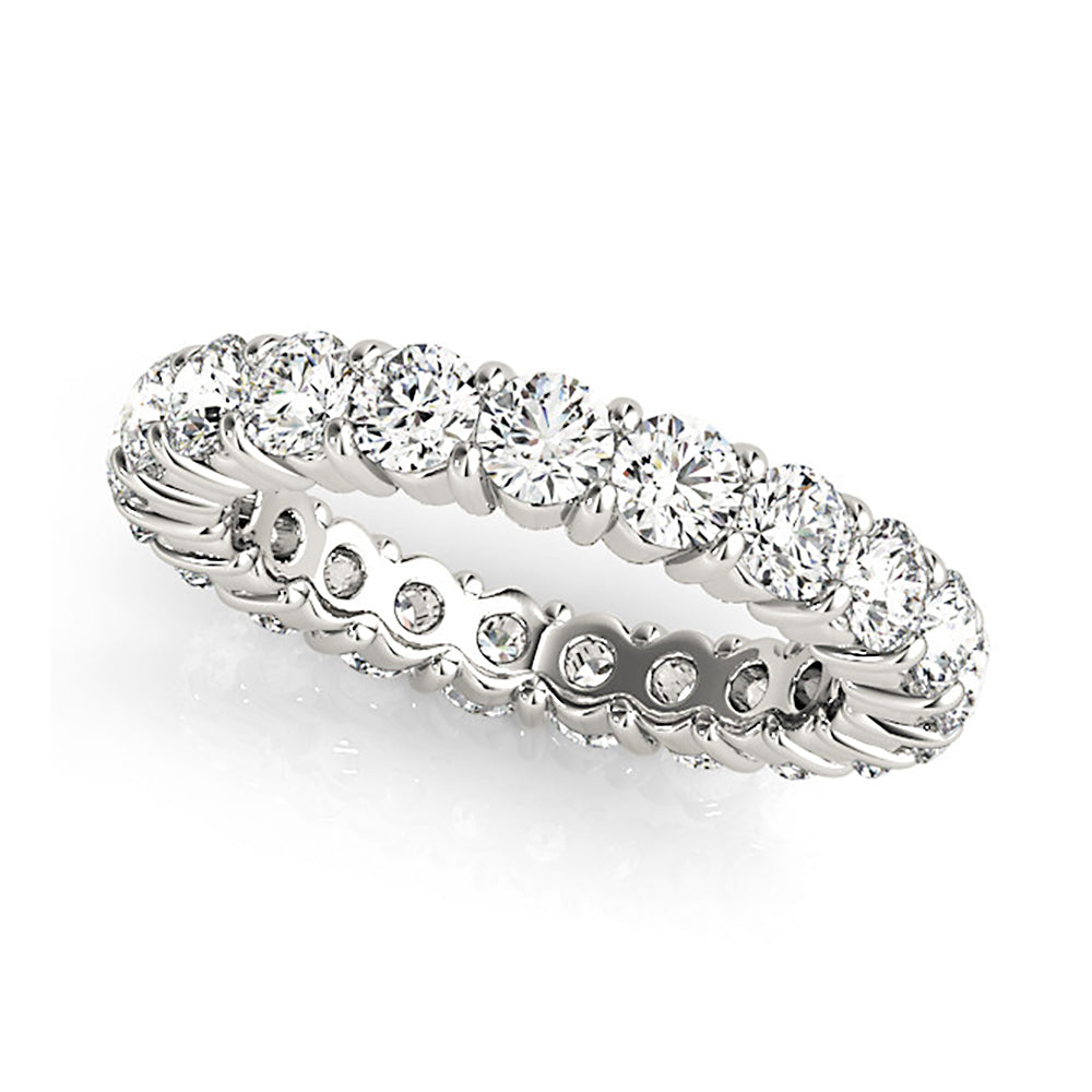 3.0 Carat Round Diamond Eternity Ring for Women - 14K White Gold Wedding Band, Anniversary Gift for Her - Perfect for Engagement, Proposal & Special Occasions