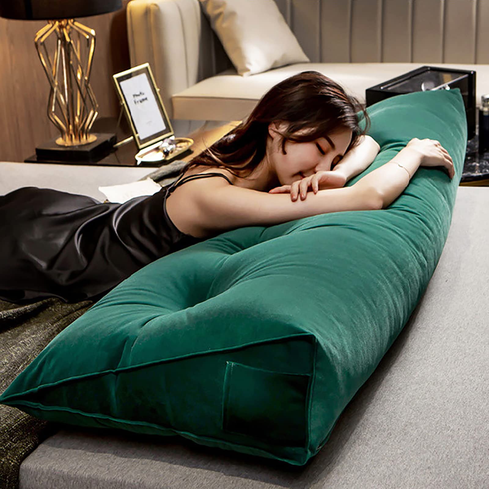 Bed Wedge Pillow for Headboard Support - Large Triangular Backrest Pillow for Reading & Relaxing | Soft Velvet Daybed Cushion with Positioning Support | Perfect for Beds, Sofas, and Reading Nooks