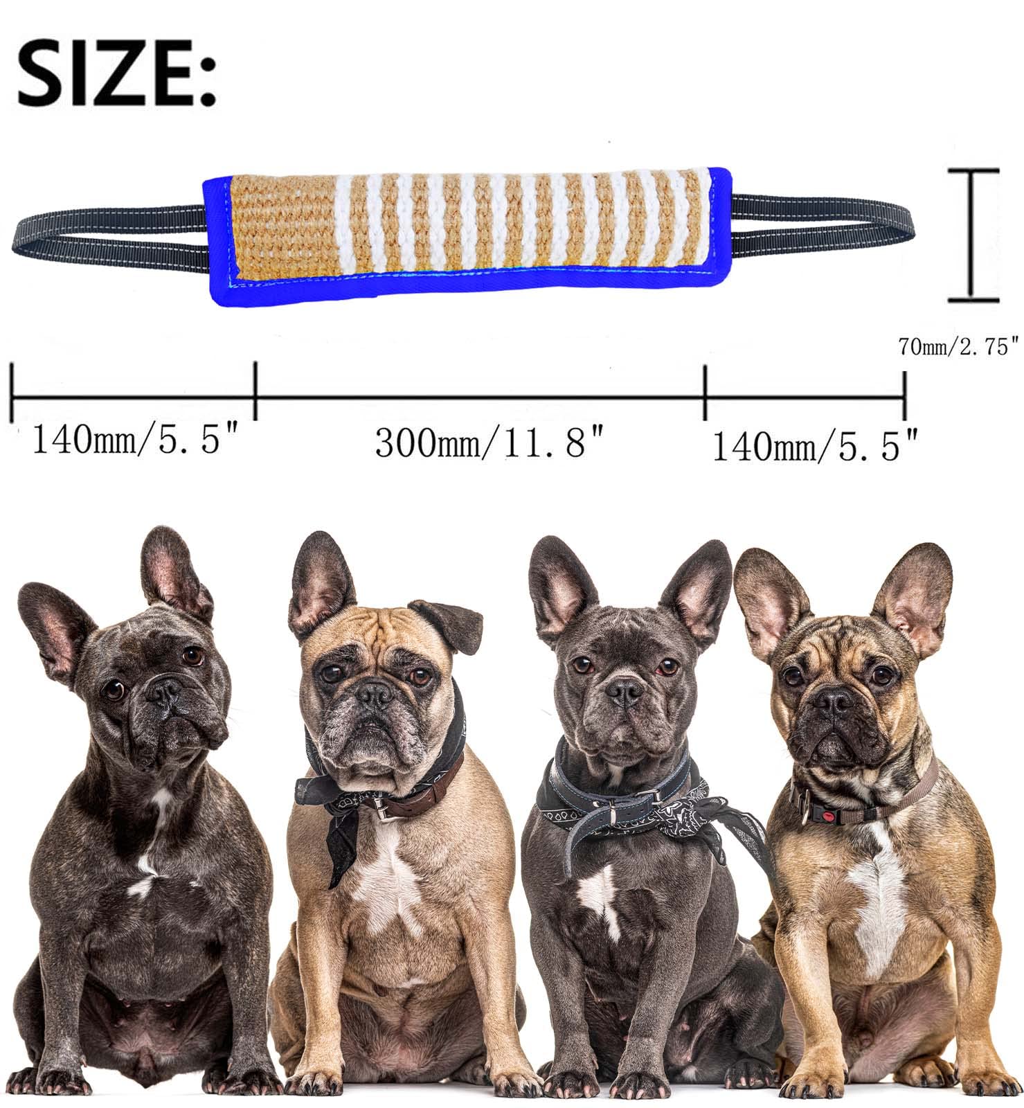 Durable Jute Tug Toy for Dogs - Bite Resistant Interactive Training Pillow with 2 Strong Handles for Puppy to Large Dogs | Perfect for Playtime, Obedience Training & Bonding with Your Pet