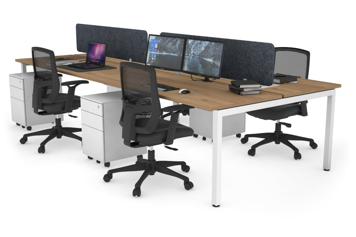 Quadro Square Legs 4-Person Office Workstation Desk - 1800mm x 700mm (71