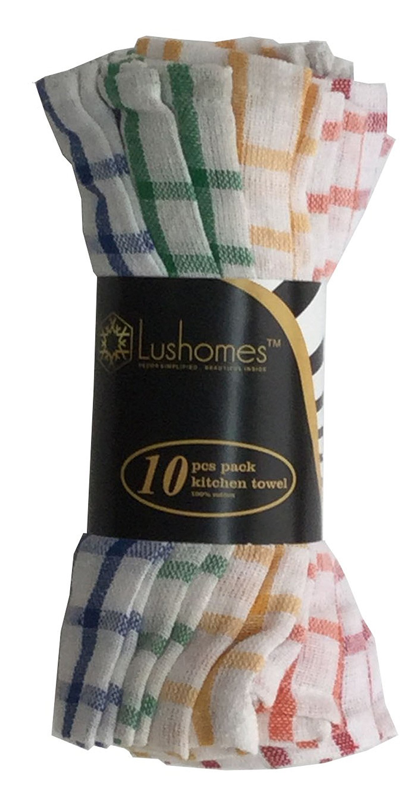 Lushomes Premium Red Cotton Kitchen Towels - Super Absorbent & Soft (Pack of 10) - Perfect for Cooking, Cleaning & Dish Drying - China Checks Design